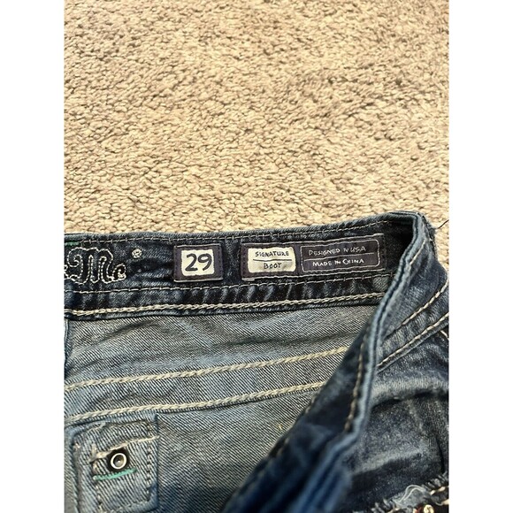 Miss Me JE8115BR Boot Women's Size 29 x 30 Flap Pockets Jeans Red White Blue Gem - Picture 8 of 9